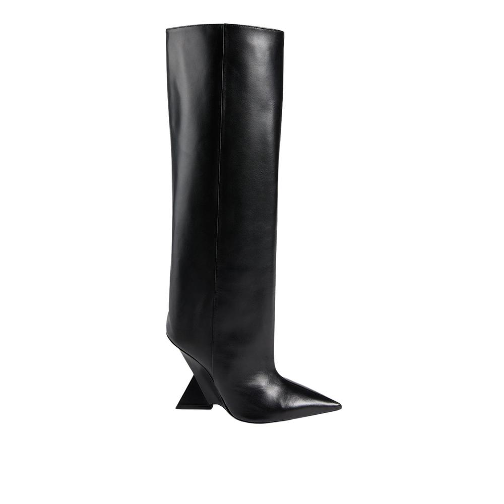 The Attico - Cheope Leather Wedge Knee-High Boots - IT 38